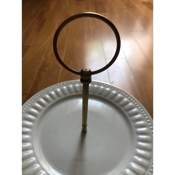 vintage cupcake stand majesticware by oneida athena gold trim - Picture 3 of 4